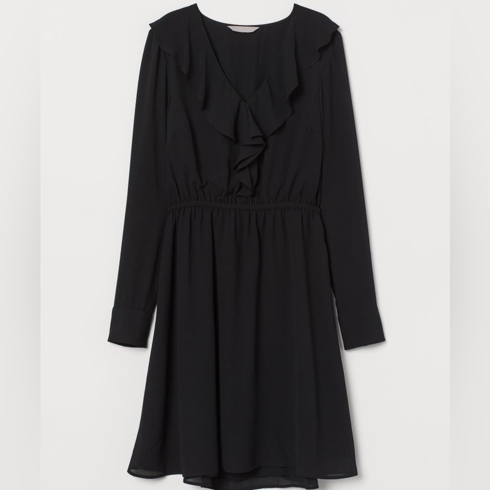 ✨3/$20✨H&M Black Chiffon Dress